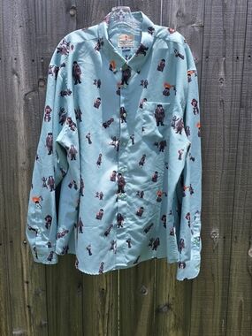RSVLTS Aqua Novelty Character Button-Down Shirt